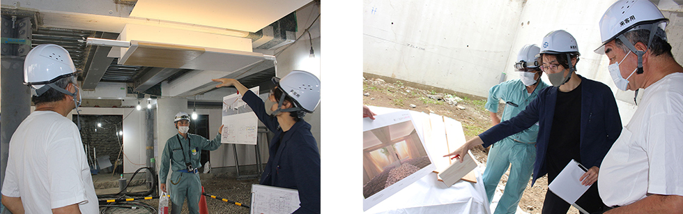 6月18日「横濱聖苑」プロジェクト現地にて、隈研吾氏と関係者による現場確認・設計打合せが行われました。